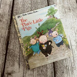 Vintage The Three Little Pigs Little Golden Book Hardcover Illustrated Classic